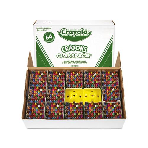 Classpack Regular Crayons, Assorted, 13 Caddies, 832-box