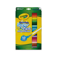 Washable Super Tips Markers, Broad-fine Bullet Tip, Assorted Colors,