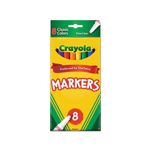 Non-washable Marker, Fine Bullet Tip, Assorted Colors, 8-pack