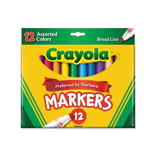 Non-washable Marker, Broad Bullet Tip, Assorted Colors, Dozen