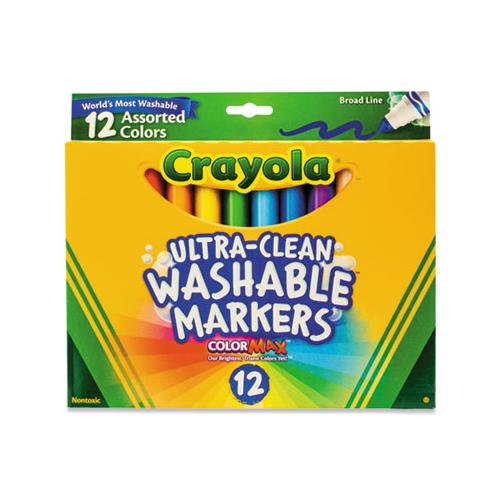 Ultra-clean Washable Markers, Broad Bullet Tip, Assorted Colors, Dozen