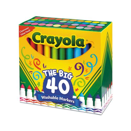 Ultra-clean Washable Markers, Broad Bullet Tip, Assorted Colors, 40-set