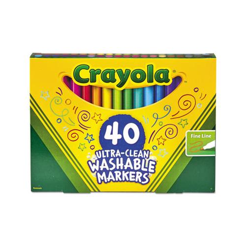 Ultra-clean Washable Markers, Fine Bullet Tip, Classic Colors, 40-set