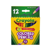 Short-length Colored Pencil Set, 3.3 Mm, 2b (#1), Assorted Lead-barrel Colors, Dozen