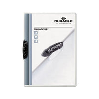 Swingclip Clear Report Cover, Letter Size, Black Clip, 25-box
