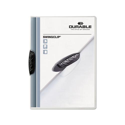 Swingclip Clear Report Cover, Letter Size, Black Clip, 25-box