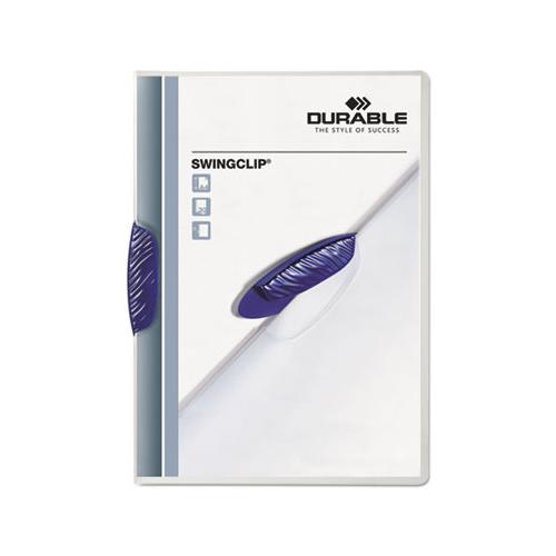 Swingclip Clear Report Cover, Letter Size, Dark Blue Clip, 25-box