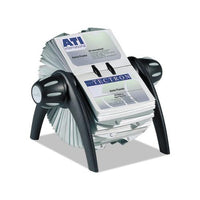 Visifix Flip Rotary Business Card File, Holds 400 4 1-8 X 2 7-8 Cards, Black-sr