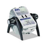 Visifix Flip Rotary Business Card File, Holds 400 4 1-8 X 2 7-8 Cards, Black-sr