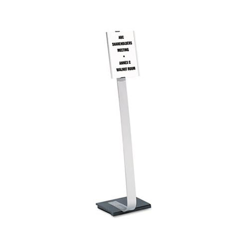 Info Sign Duo Floor Stand, Letter-size Inserts, 15 X 46 1-2, Clear