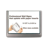 Click Sign Holder For Interior Walls, 6 3-4 X 5-8 X 5 1-8, Gray