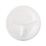 Laminated Foam Dinnerware, Plate, 3-comp, 10 1-4", White, 125-pk, 4 Pks-ctn