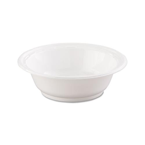 Famous Service Plastic Dinnerware, Bowl, 12oz, White, 125-pack, 8 Packs-carton