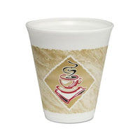 Café G Foam Hot-cold Cups, 12oz, White W-brown & Red, 1000-carton