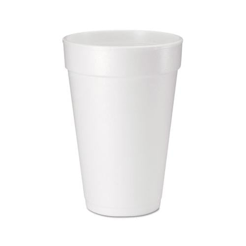 Foam Drink Cups, 16 Oz, White, 20-bag, 25 Bags-carton