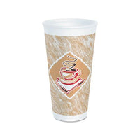 Cafe G Foam Hot-cold Cups, 20 Oz, Brown-red-white, 20-pack