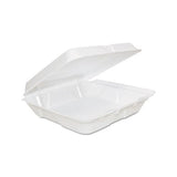 Foam Hinged Lid Containers, 8 X 8 X 2 1-4, White, 200-carton