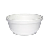Foam Bowls, 8 Ounces, White, Round, 50-pack