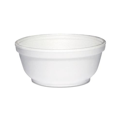 Foam Bowls, 8 Ounces, White, Round, 50-pack