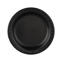 Quiet Classic Laminated Foam Dinnerware, Plate, 9" Dia, Black, 125-pk, 4 Pks-ctn