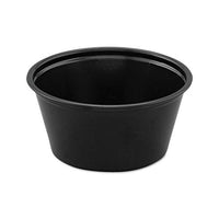 Polystyrene Portion Cups, 2 Oz, Black, 250-bag, 10 Bags-carton