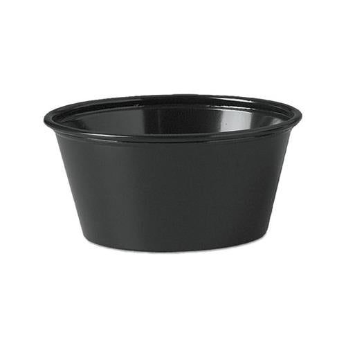 Polystyrene Soufflé Cups, 3.25 Oz, Black, 250-bag, 2,500-carton