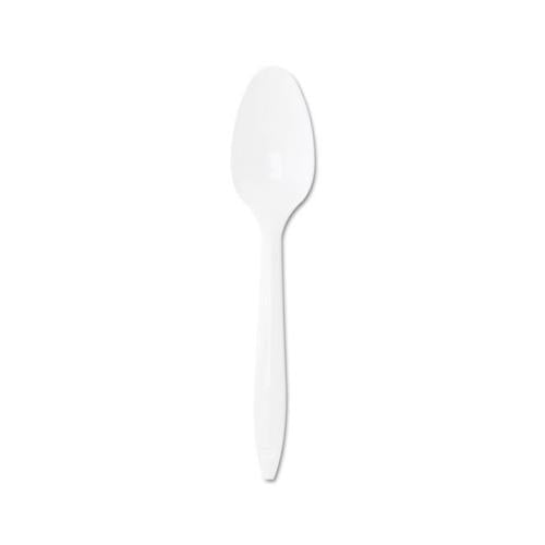 Style Setter Mediumweight Plastic Teaspoons, White, 1000-carton