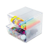 Stackable Cube Organizer, 4 Drawers, 6 X 7 1-8 X 6, Clear