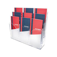 3-tier Document Organizer W-6 Removable Dividers, 14w X 3.5d X 11.5h, Clear