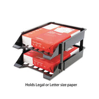 Supertray Countertop Tray Set, 2 Sections, Letter To Legal Size Files, 11" X 14.88" X 2.5", Black, 2-pack