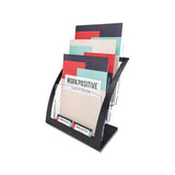 3-tier Literature Holder, Leaflet Size, 11.25w X 6.94d X 13.31h, Black