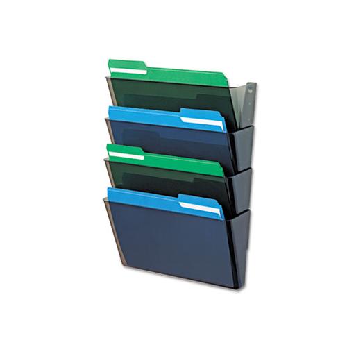 Docupocket Stackable Four-pocket Wall File, Letter, 13 X 4 X 7, Smoke