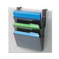 Docupocket Stackable Three-pocket Partition Wall File, Letter, 13 X 4 X 7, Black