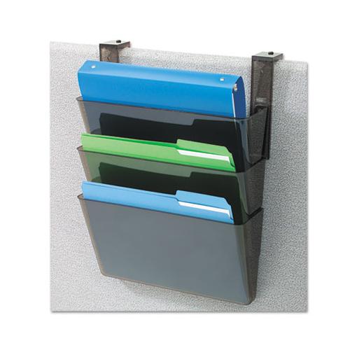Docupocket Stackable Three-pocket Partition Wall File, Letter, 13 X 4 X 7, Black