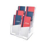 6-compartment Docuholder, Leaflet Size, 9.63w X 6.25d X 12.63h, Clear