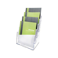 4-compartment Docuholder, Magazine Size, 9.38w X 7d X 13.63h, Clear