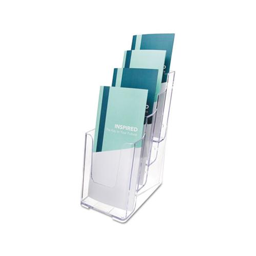 4-compartment Docuholder, Leaflet Size, 4.88w X 6.13d X 10h, Clear