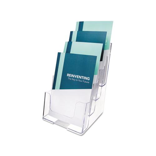 4-compartment Docuholder, Booklet Size, 6.88w X 6.25d X 10h, Clear