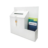Suggestion Box Literature Holder W-locking Top, 13 3-4 X 3 5-8 X 13, White