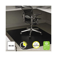 Economat Occasional Use Chair Mat For Low Pile Carpet, 46 X 60, Rectangular, Black