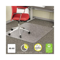 Economat Occasional Use Chair Mat, Low Pile Carpet, Flat, 46 X 60, Rectangle, Clear