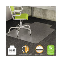 Duramat Moderate Use Chair Mat, Low Pile Carpet, Flat, 36 X 48, Lipped, Clear