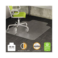 Duramat Moderate Use Chair Mat For Low Pile Carpet, 45 X 53, Wide Lipped, Clear