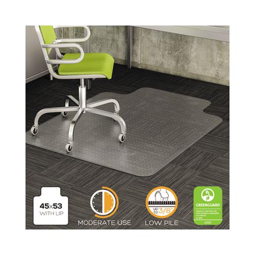 Duramat Moderate Use Chair Mat For Low Pile Carpet, 45 X 53, Wide Lipped, Clear