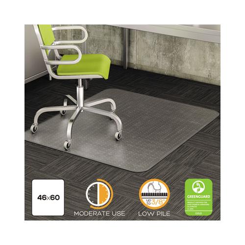 Duramat Moderate Use Chair Mat, Low Pile Carpet, Flat, 46 X 60, Rectangle, Clear