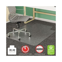 Supermat Frequent Use Chair Mat, Med Pile Carpet, Flat, 36 X 48, Lipped, Clear