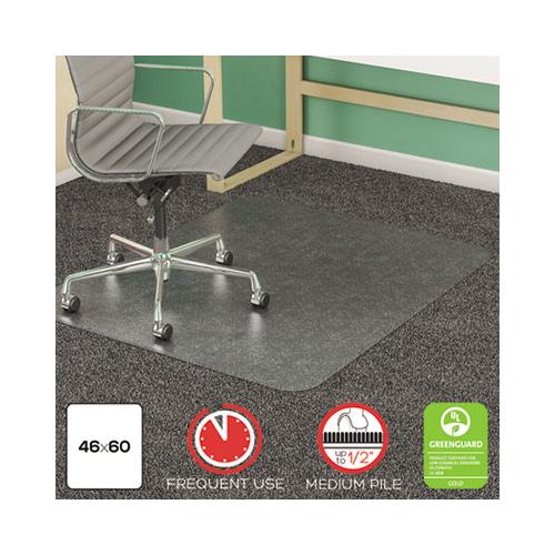 Supermat Frequent Use Chair Mat, Medium Pile Carpet, Flat, 46 X 60, Rectangle, Clear