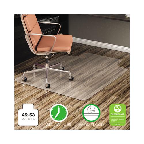Economat All Day Use Chair Mat For Hard Floors, 45 X 53, Wide Lipped, Clear