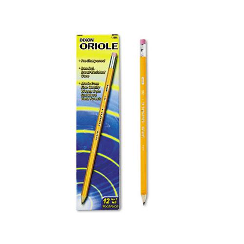 Oriole Pre-sharpened Pencil, Hb (#2), Black Lead, Yellow Barrel, Dozen