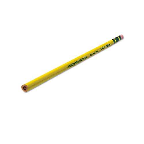 Tri-write Triangular Pencil, Hb (#2), Black Lead, Yellow Barrel, Dozen
